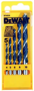 Набір свердел по дереву DeWALT Extreme Impact, 4-10мм, кейс, 5шт