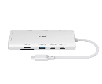 USB-С Хаб D-Link DUP-A01 10in1  2xHDMI, 1xGE, 2xUSB-C, 1xUSB-A 3.1, 1xUSB-A 3.0, 1xSD, 1xmicroSD, 1xUSB-C PD