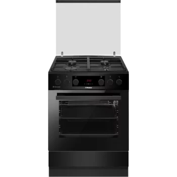 Плита Hansa комбінована, 65л, 60x60см, дисплей, конвекція, чавун, чорний