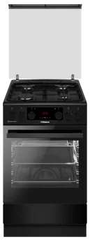 Плита Hansa комбінована, 65л, 50x60см, дисплей, конвекція, чавун, чорний