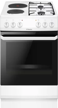 Плита Hansa з комбі. вар. поверхнею, 50х60см, 62л, емаль, газ контр., білий