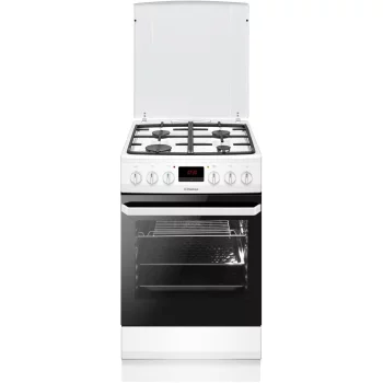 Плита Hansa комбінована, 50х60см, 62л, чавун, газ контр., дисплей, білий