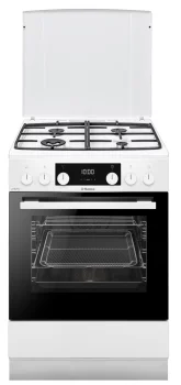 Плита Hansa комбінована, 77л, 60x60см, дисплей, конвекція, чавун, білий