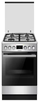 Плита Hansa комбінована, 50х60см, 65л, чавун, газ контр., дисплей, сірий