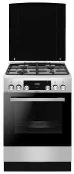 Плита Hansa комбінована, 77л, 60x60см, дисплей, конвекція, чавун, нерж