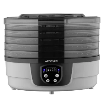 Сушарка для продуктів  Ardesto FDB-532TTC, 250Вт, піддонів -5x3см, діаметр-32см, макс-70°С, таймер, електр. управління, пластик , білий