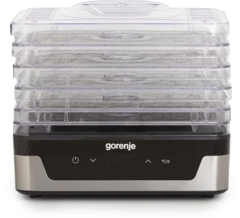 Сушарка для продуктів Gorenje 230Вт, піддонів - 5x2.8см, діаметр - 29см, макс - 75°С, електр.упр,білий