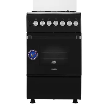 Плита Ardesto газова, 50л, 50x60см, скляна кришка, електропідпал, таймер, термометр, каво адаптер, форсунки LPG (підключення газового балона), чорний