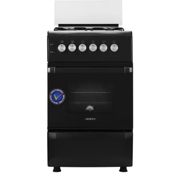 Плита Ardesto газова, 50л, 50x60см, скляна кришка, електропідпал, підсвічування, термометр, каво адаптер, відкидна шухляда,  форсунки LPG (підключення газового балона), чорний