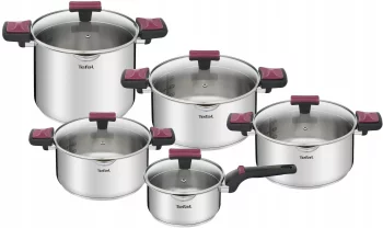 Набір посуду Tefal Cook&Clip, 10предметів, нержавіюча сталь,бакеліт, скло