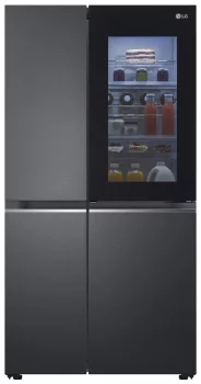 Холодильник LG SBS, 179x91х74, холод.відд.-414л, мороз.відд.-233л, 2дв., А+, NF,  інв., диспл внутр., зона св-ті, Door in door, чорний матовий