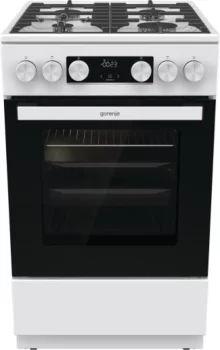 Плита Gorenje газова, 67л, 50x60см, дисплей, IconLed, чавун, білий
