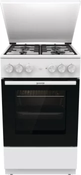 Плита Gorenje комбінована, 68л, 50x60см, емальовані реш, з кришкою, білий