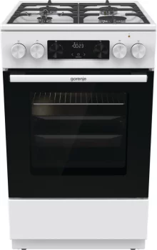 Плита Gorenje комбінована, 70л, 50x60см, дисплей, IconLed, чавун, білий