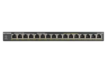 Комутатор NETGEAR GS316PP 16xGE PoE, 183Вт, Некерований