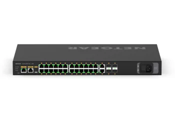 Комутатор NETGEAR M4250-26G4F-PoE+ (GSM4230P), 26xGE (24xPoE), 4xSFP, 300Вт, AV Line, Керований L2