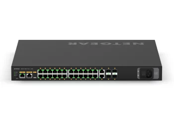 Комутатор NETGEAR M4250-26G4XF-PoE+ (GSM4230PX), 24x1GE PoE+ (480Вт), 2x1GE, 4xSFP+, AV Line керований L2
