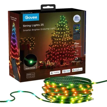 Гірлянда Smart LED Govee H80C4 Christmas String Lights 2, RGBWIC, 20м, кабель прозорий