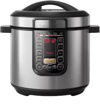 Мультиварка Philips Viva Collection 1300Вт, чаша-6л, електр. керування , 15 авто. програм, нержав.сталь, пластик, чорний