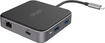 Хаб Acer USB-С > HDMI/DP/2xUSB-A3.2/USB-C/RJ45/mini-jack, 0.15м, чорний