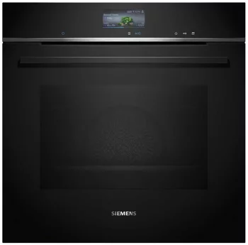 Духова шафа Siemens електрична, 71л, A+, пара, дисплей, конвекція, чорний