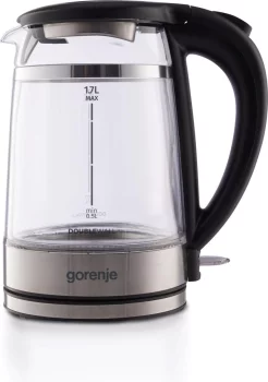 Електрочайник Gorenje 1.7л, 2,200 Вт, strix контроль, скло, чорний