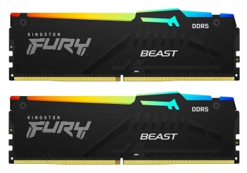 Пам'ять ПК Kingston DDR5 64GB KIT (32GBx2) 5200 FURY Beast RGB