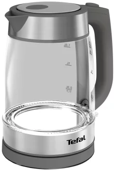 Електрочайник Tefal Glass Kettle 1.7л, скло, сріблясто-сірий