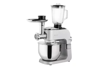 Кухонна машина Ardesto 1500Вт, чаша-метал, корпус-метал, насадок-10, сріблясто-сірий