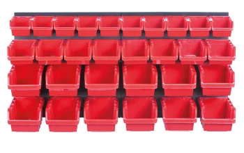 Панель підвісна з набором контейнерів для зберігання Kistenberg KOR3, 2 панелі 38.6х1.8х39см, 30 контейнерів, пластик