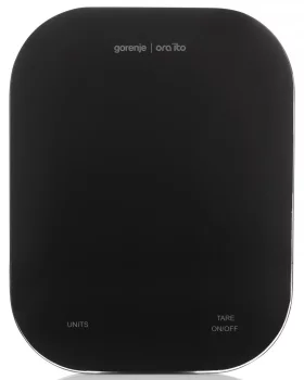Ваги Gorenje кухонні, 10кг, AAAx3 в комплекті, скло, чорний