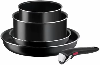 Набір посуду Tefal Ingenio Easy Cook & Clean, 5предметів, алюміній, нержавіюча сталь, бакеліт, чорний