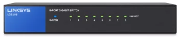 Комутатор Linksys LGS108 8xGE, Некерований