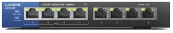 Комутатор Linksys LGS108P 8xGE (4xPoE), 50Вт, Некерований