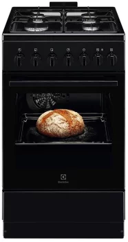 Плита Electrolux комбінована, 57л, 50x60см, конвекція, чорний
