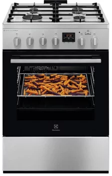 Плита Electrolux комбінована, 58л, 60x60см, дисплей, конвекція, чавун, пара, нерж