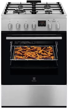 Плита Electrolux комбінована, 58л, 60x60см, дисплей, конвекція, чавун, пара, нерж