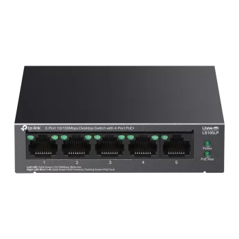Комутатор TP-LINK LS105LP  5xFE (4xPoE), 41 Вт