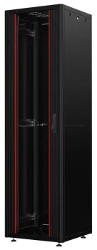 Шафа MIRSAN 19", 22U, GTN SERVER, склянні двері, 600x800 мм, максимально 1000 кг, чорна