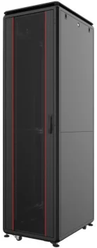 Шафа MIRSAN 19", 32U, GTV, скляні двері, 600x800 мм, максимально 2000 кг, чорна