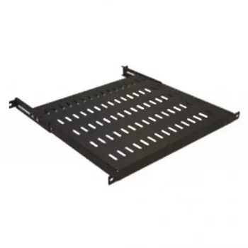 Полиця MIRSAN 19", 1U, регульована 700-800 мм, чорна