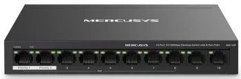 Комутатор MERCUSYS MS110P 10xFE (8xPoE), 65Вт, Некерований