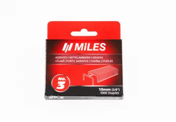 Скоби Miles No.3-6MM, 1000 шт, ширина - 11,40 мм, товщина - 0,75 мм, аналог: Rapid 53