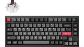 Клавіатура механічна Lemokey  P1 Pro 84Key, Keychron Super Brown, WL/BT/USB-A, QMK/VIA, Hot-Swap, EN/UKR, RGB,  Knob, Carbon Black