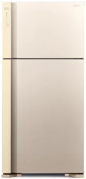 Холодильник Hitachi з верхн. мороз., 184x86х74, холод.відд.-405л, мороз.відд.-145л, 2дв., А++, NF, інв., зона нульова, бежевий