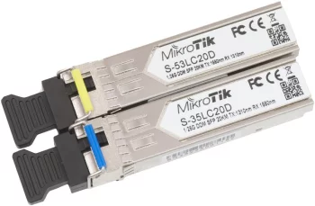 Комплект SFP-Трансиверiв MikroTik S-3553LC20D (S-35LC20D, S-53LC20D по 1шт), SM, 20км
