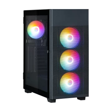 Корпус Zalman S5 Neo без БЖ, 1xUSB3.1, 1xUSB2.0, 4x120мм FRGB, VGA 390мм, LCS ready, TG Side Panel, ATX, чорний