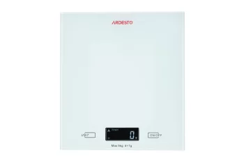 Ваги Ardesto кухонні, 5кг, AAAx2 в комплекті, скло, білий