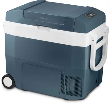 Холодильник дорожній Sencor, 57x36х66, 55л, 1дв., компресор, на колесах, синій