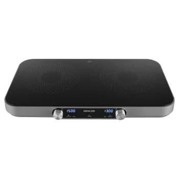 Плитка настільна Sencor індукційна, комфорок - 2 на 2.2 + 1.3кВт, керування - мех., чорний